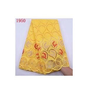 Yellow Lace Fabric, By 5 Yard Floral Flower Embroidered at the border